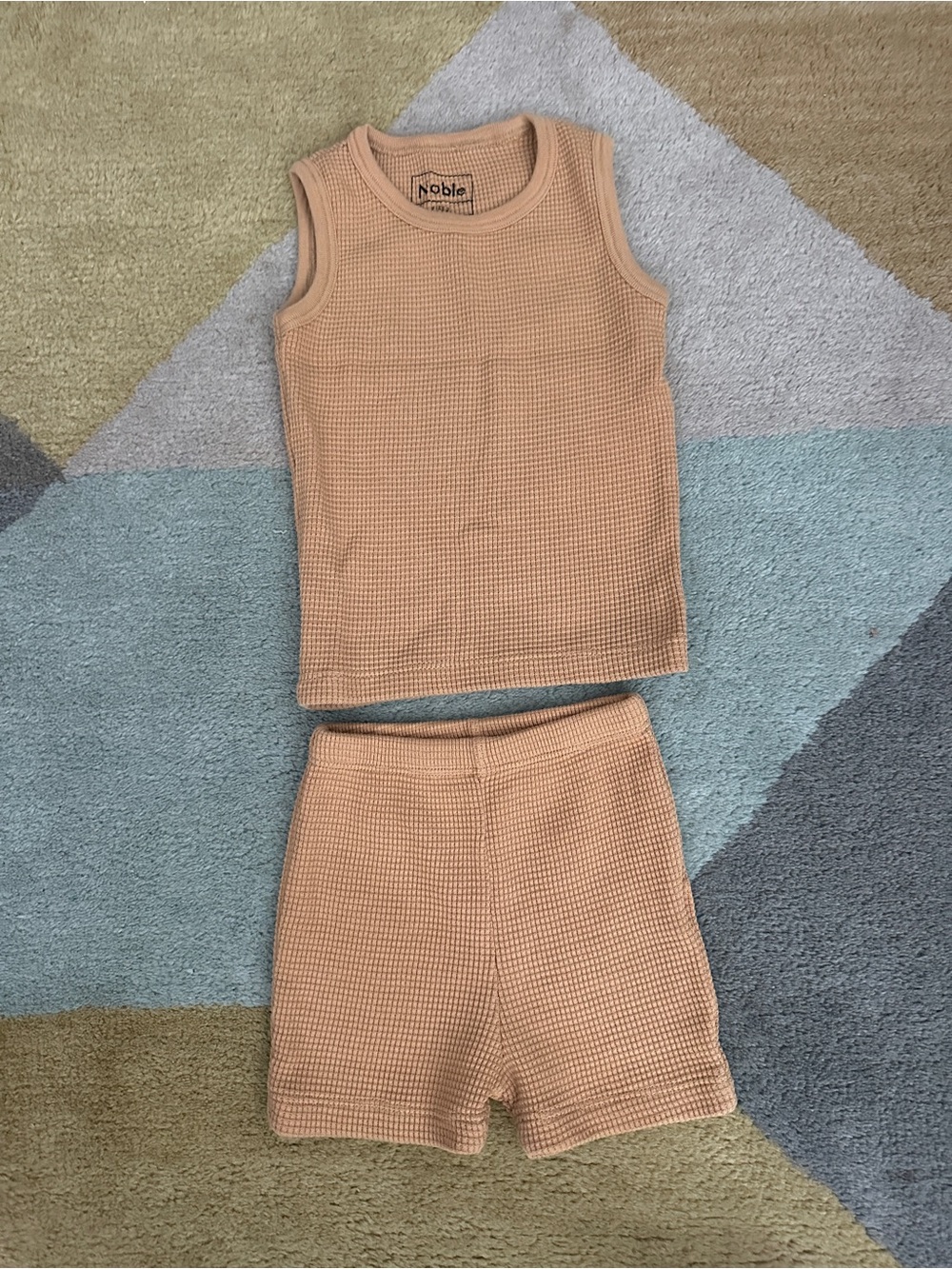 Noble Tan Waffle Knit Tank & Shorts Set